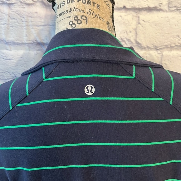 Lululemon Nice Asana Jacket in Shalom Stripe/Inkwell Pockets Zipper Yoga Size 12 - Picture 8 of 11
